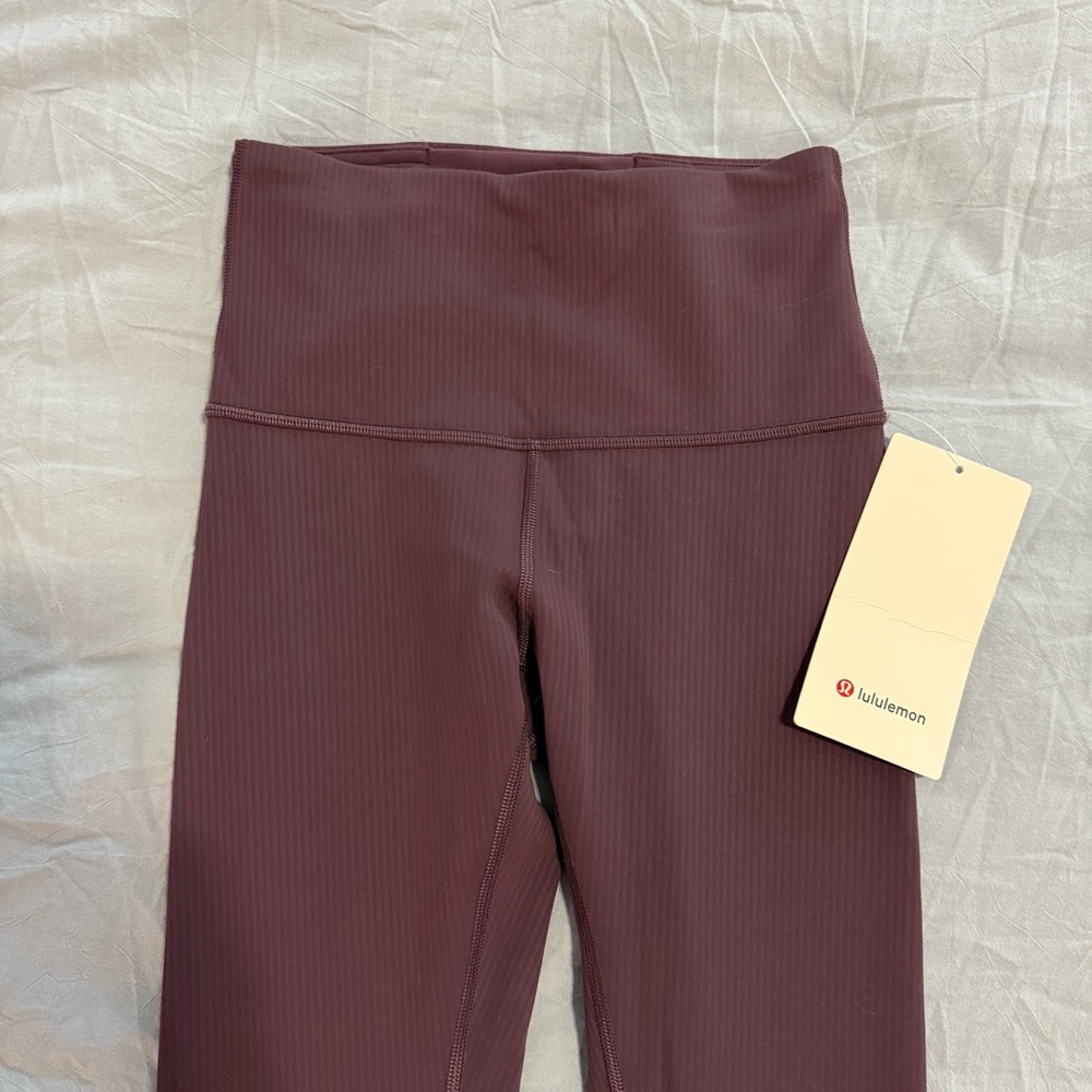 Lululemon Wunder Train Ribbed Tight 28” | High Rise | Plum Purple | NWT - Picture 3 of 5